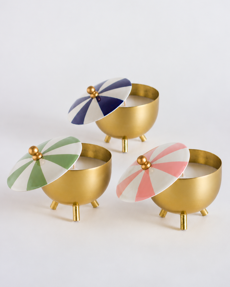 Carnival Trio Candles With Lid - Set of 3 (Small)