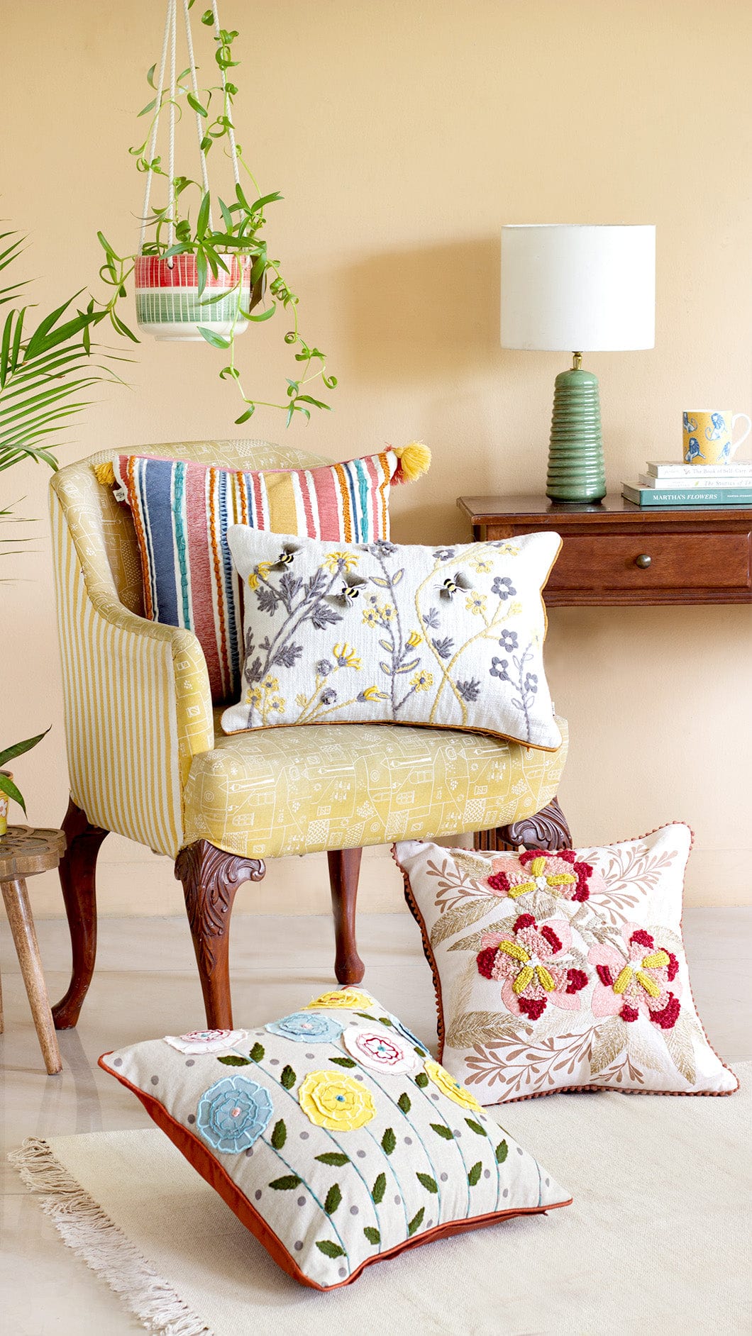 Zoya Embroidered Cushion Cover - The Wishing Chair