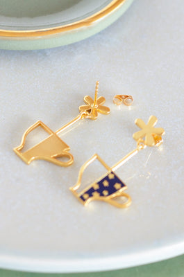 Alice's Tea Party Gold Plated Earrings