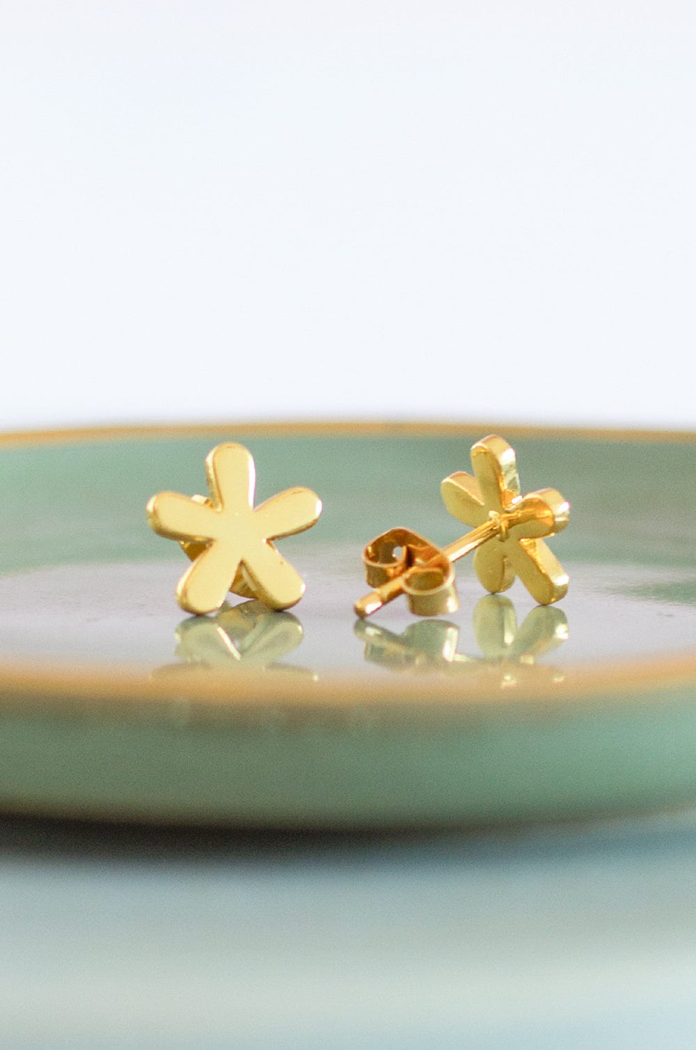 Alice's Tea Party Gold Plated Studs-Daisies