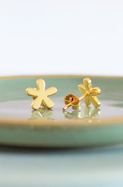 Alice's Tea Party Gold Plated Studs-Daisies