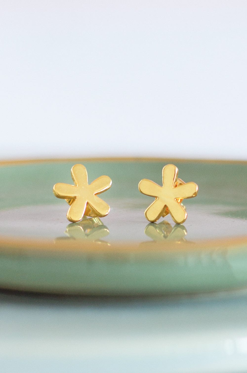 Alice's Tea Party Gold Plated Studs-Daisies