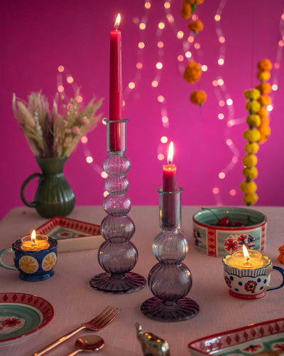 Amari Borosilicate Candle Holders - Set of 2