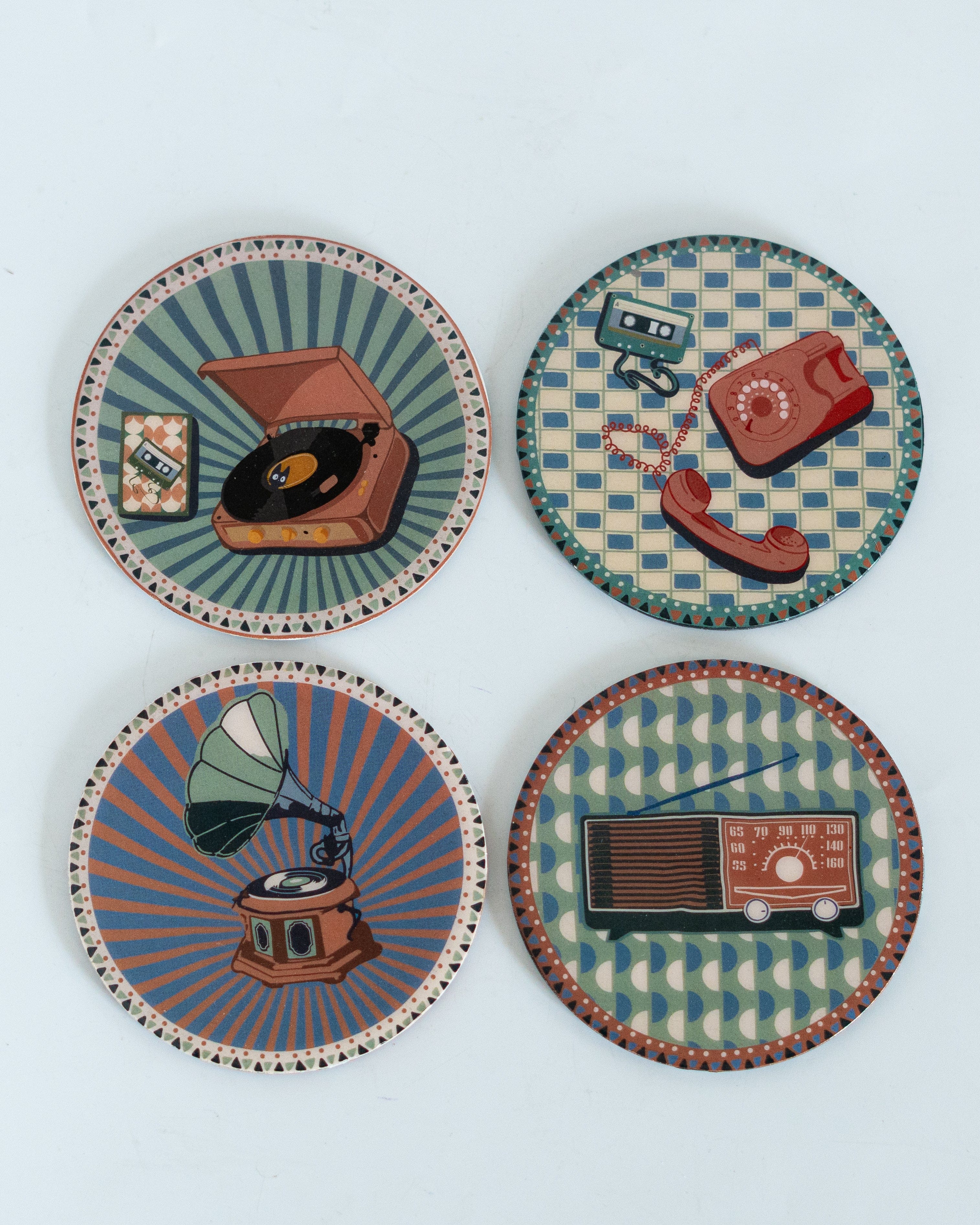Analog Edit Metal Coasters - Set of 4 | The Wishing Chair