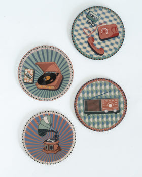 Analog Edit Metal Coasters - Set of 4