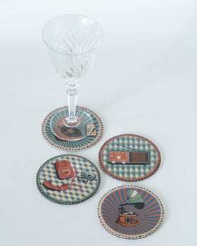 Analog Edit Metal Coasters - Set of 4