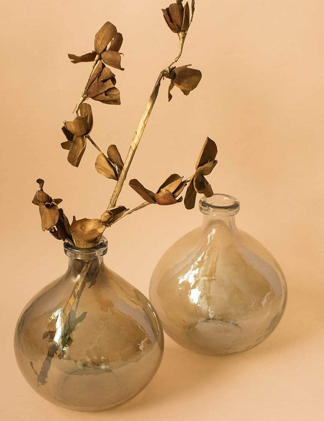 Antique Copper Luster Bottle Vase - Small