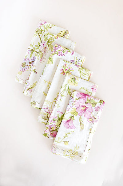 April Cornell Graceful Garden Ecru Napkin Set Of 6