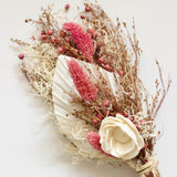 Arla Dried Flowers with Glass Vase