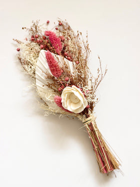 Arla Dried Flowers with Glass Vase