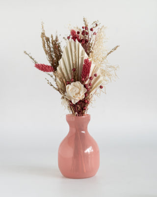 Arla Dried Flowers with Glass Vase