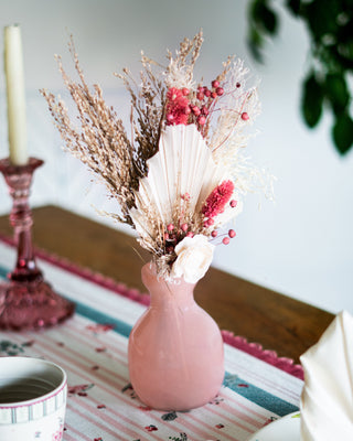Arla Dried Flowers with Glass Vase