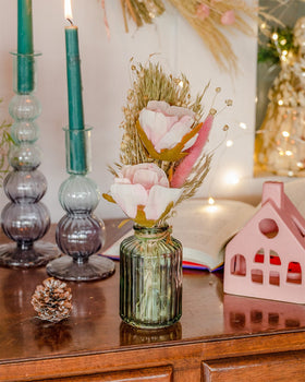 Aurora - Dried Flowers Bouqet in Glass Vase