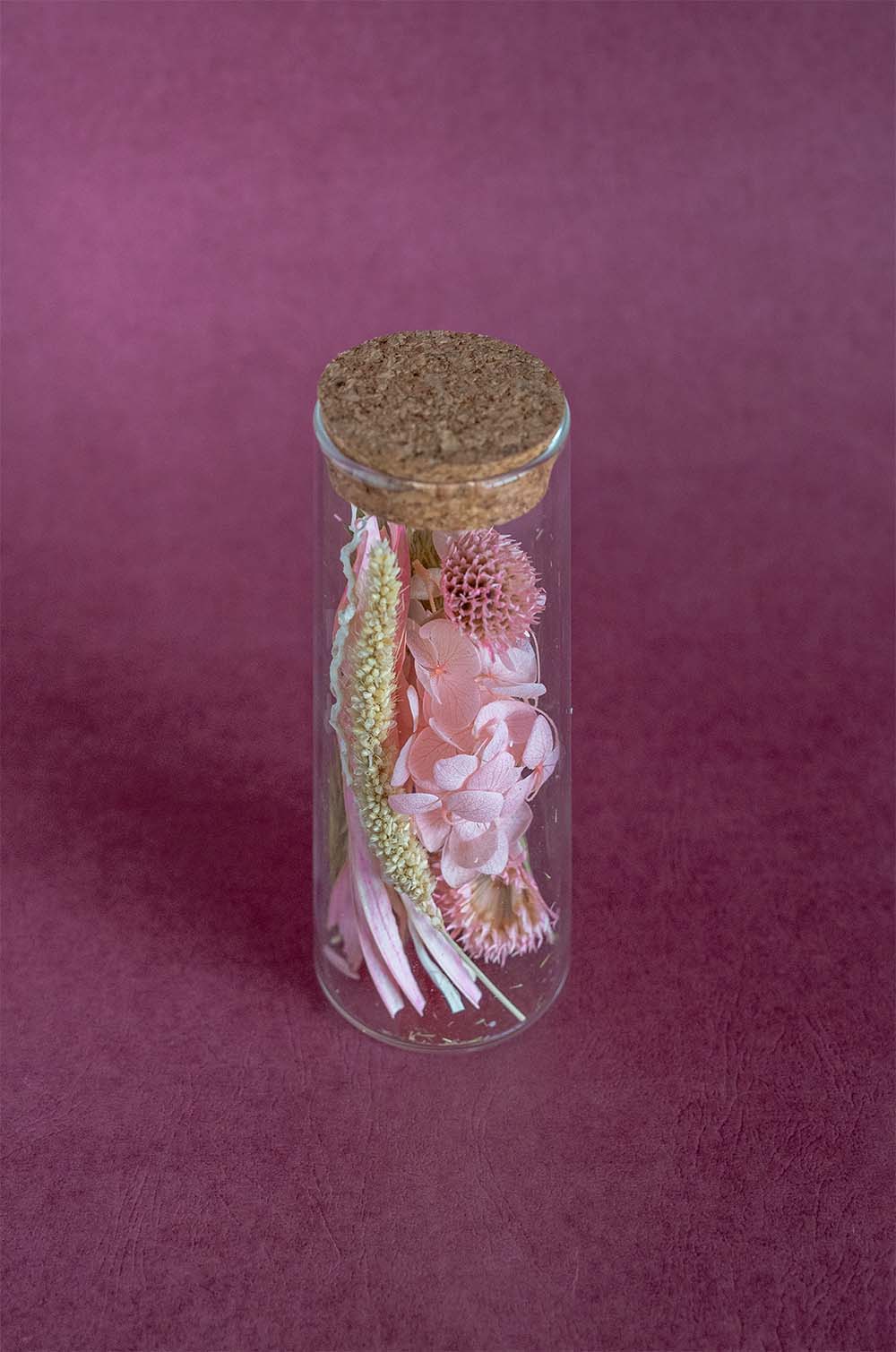 Aurora Natural Dried Flowers in Glass Tube with Cork Lid