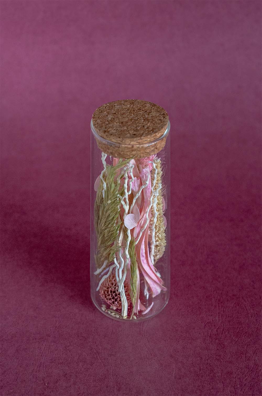 Aurora Natural Dried Flowers in Glass Tube with Cork Lid