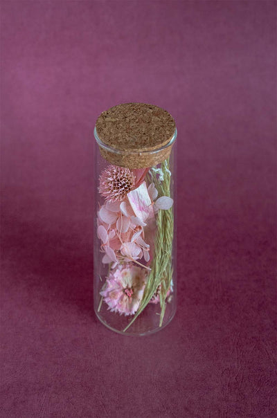 Aurora Natural Dried Flowers in Glass Tube with Cork Lid