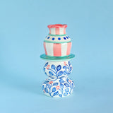 Azure Garden Handpainted Candle Holder