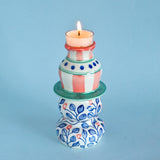 Azure Garden Handpainted Candle Holder