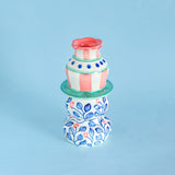 Azure Garden Handpainted Candle Holder