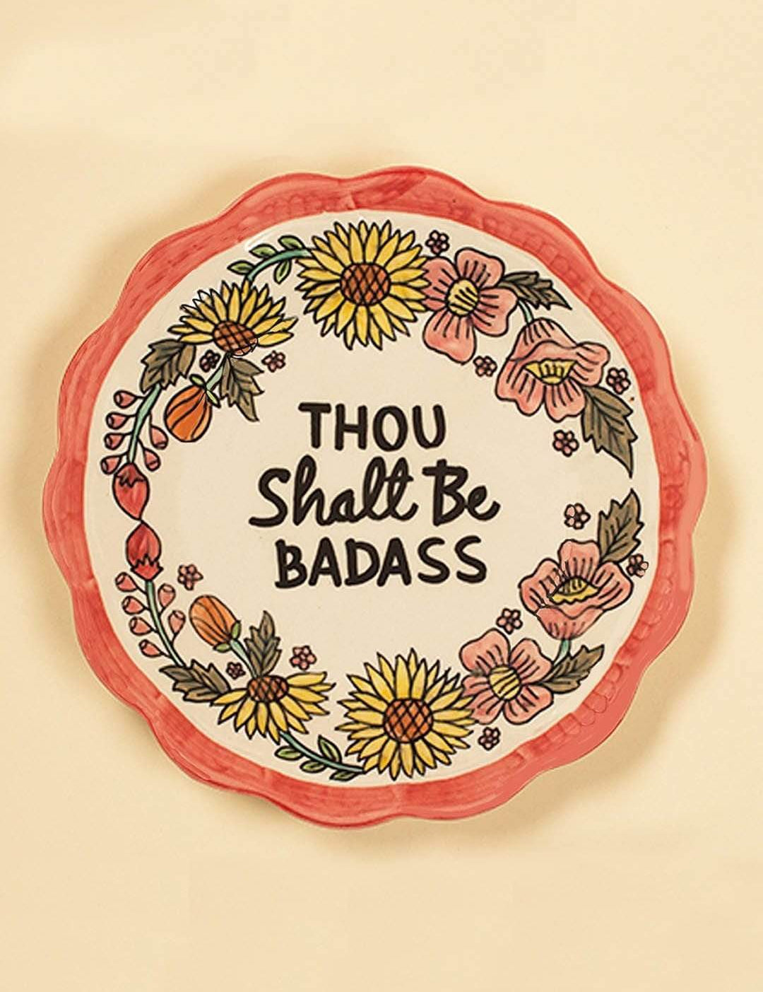 Badass Handpainted Stoneware Wall Plate