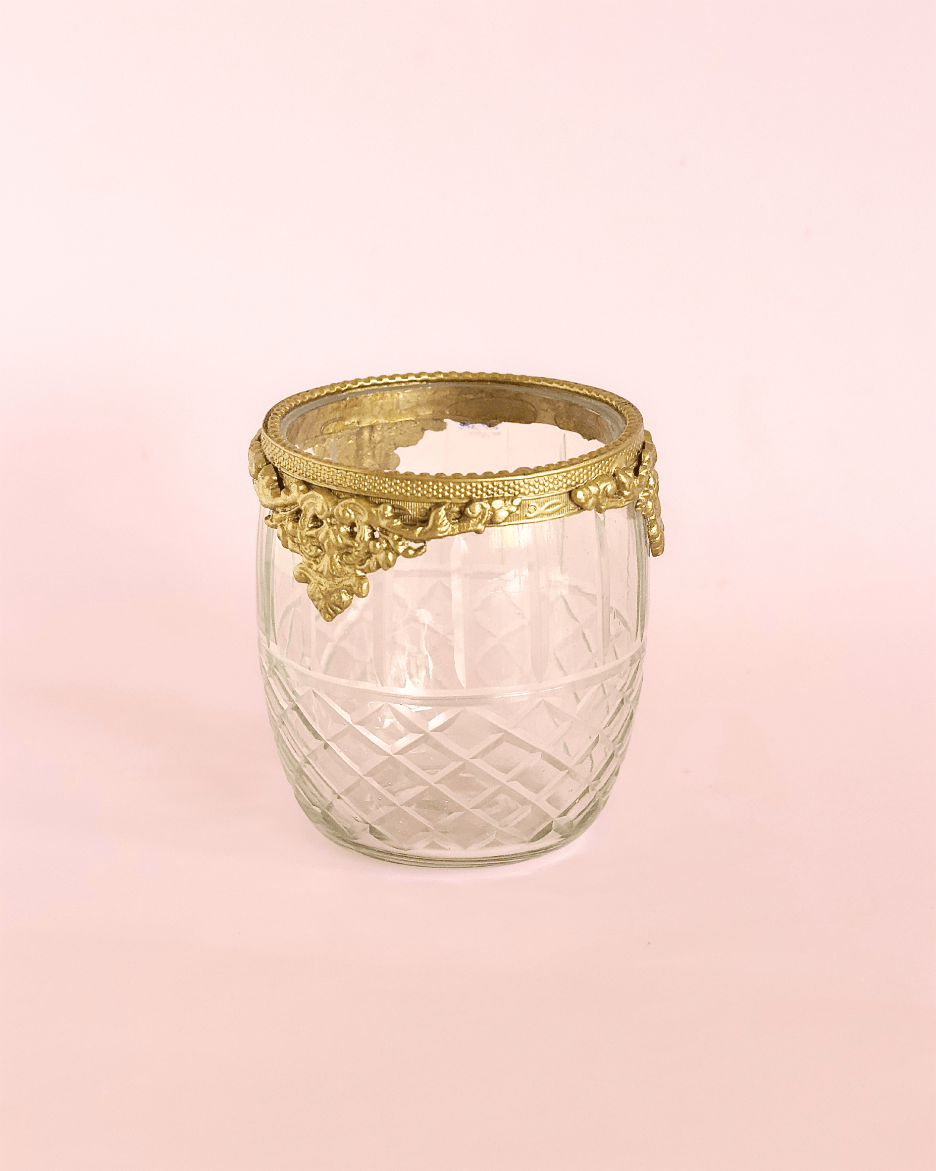 bathware Hearth Brass & Glass Holder