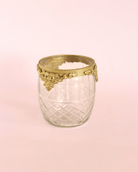 bathware Hearth Brass & Glass Holder