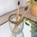 bathware Hearth Brass & Glass Holder