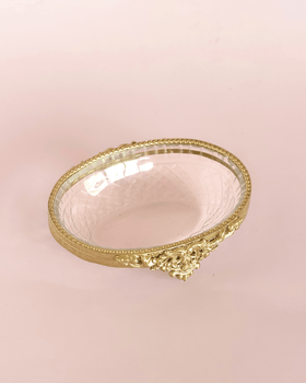bathware Hearth Brass & Glass Soap Dish