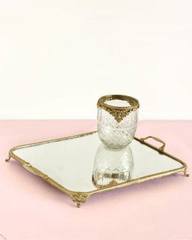 bathware Hearth Brass & Glass Tray