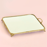 bathware Hearth Brass & Glass Tray