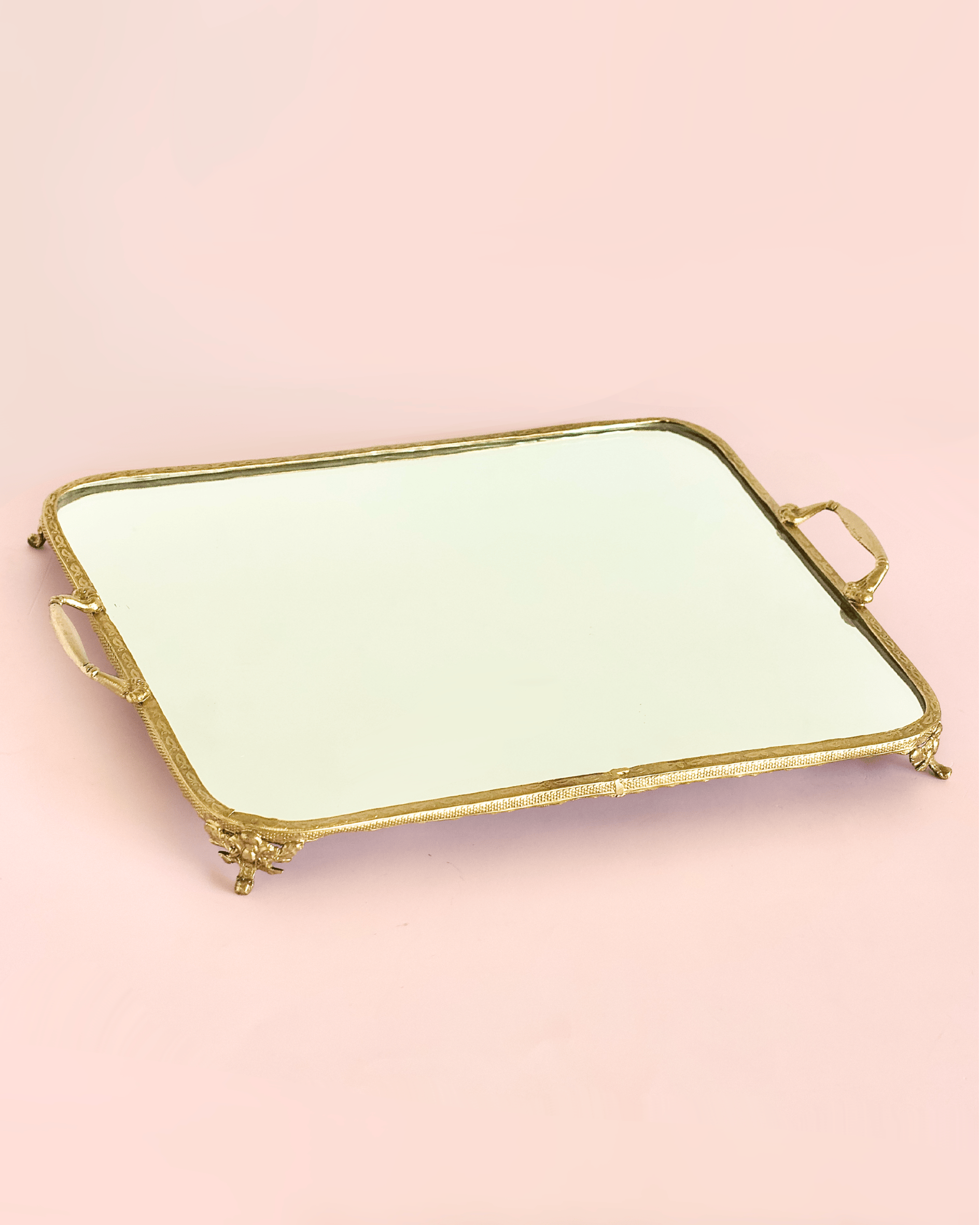 bathware Hearth Brass & Glass Tray