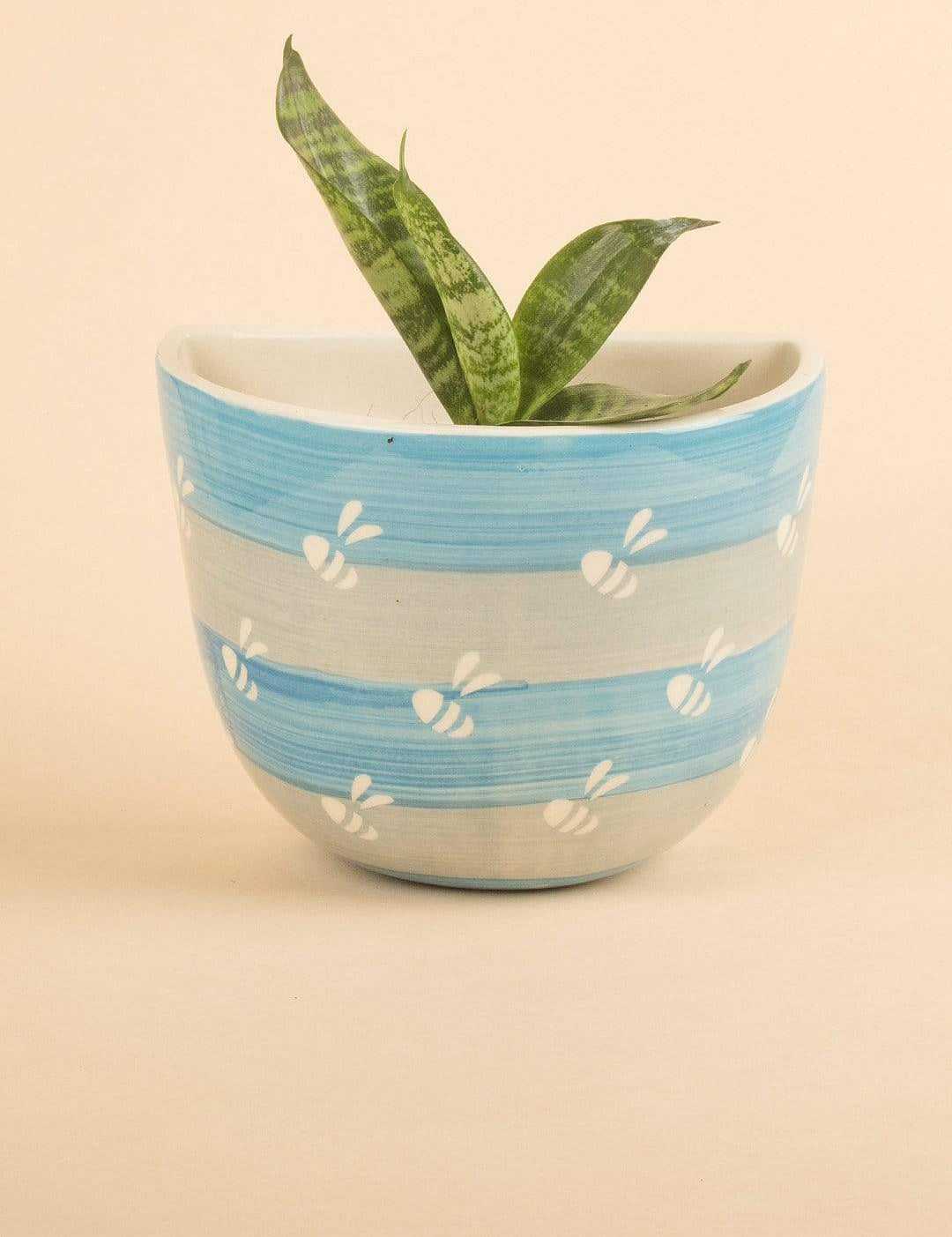 Bees Knees Wall Planter- Cerrulean Blue
