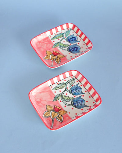 Bella's Blue Bells Square Plates - Set of 2