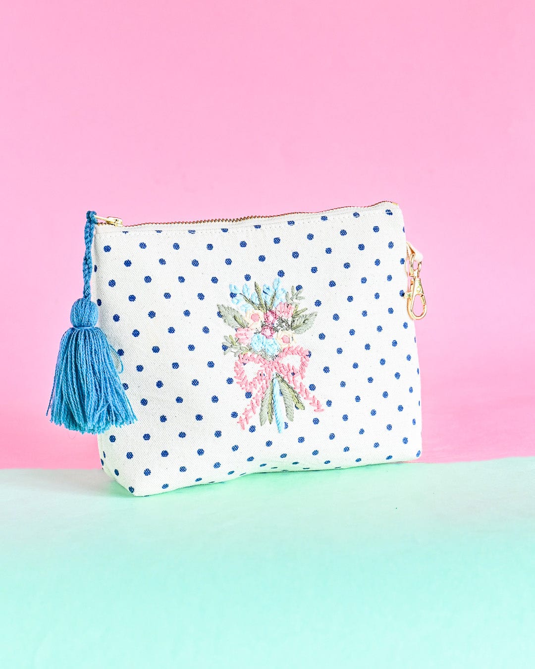 Belle Fleur Embroidered Pouch