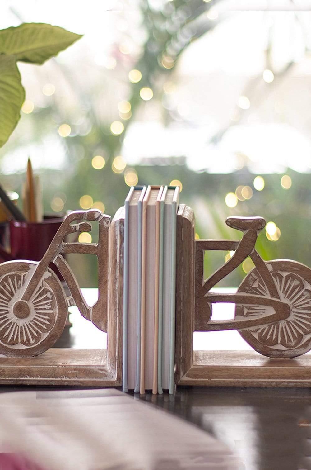 Bicycle Wooden Bookends