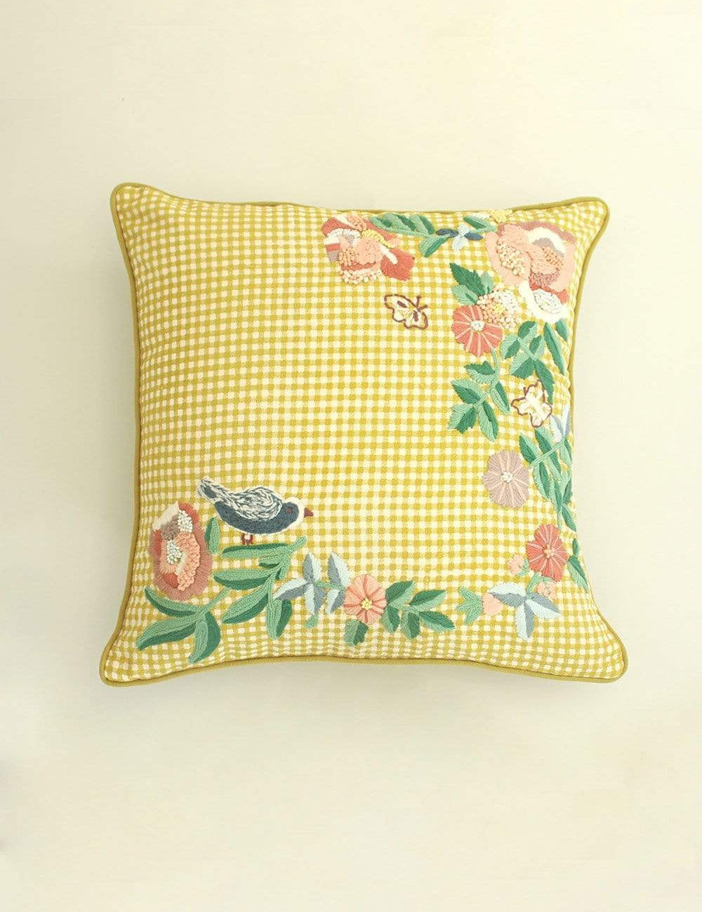 Birdie Checks Cushion Cover