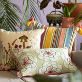 Birdie Feeder Embroidered Cushion Cover