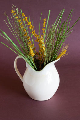 Bisque Ceramic Pitcher Vase