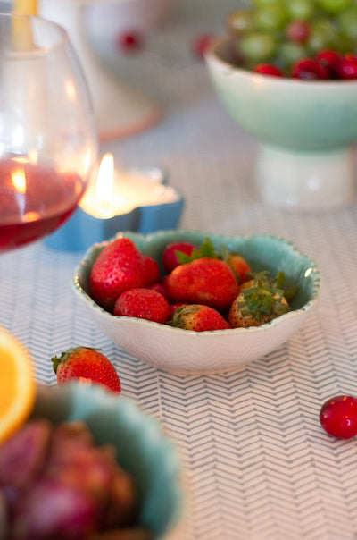 Bisque Ceramic Scalloped Bowl - Small