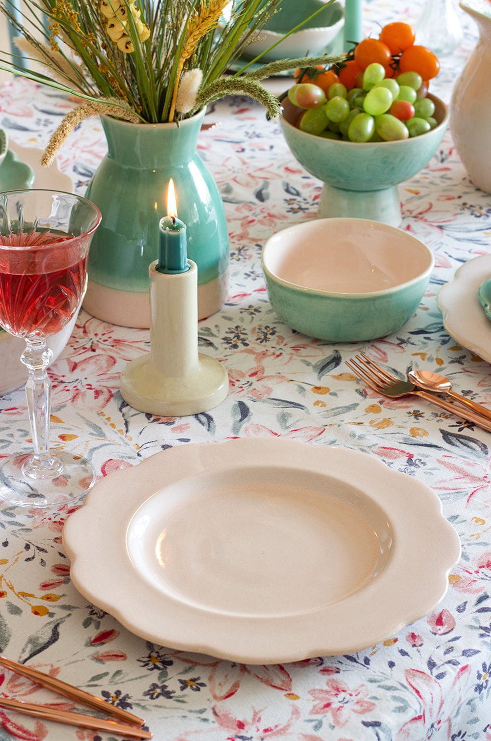 Bisque Ceramic Scalloped Dinner Plate