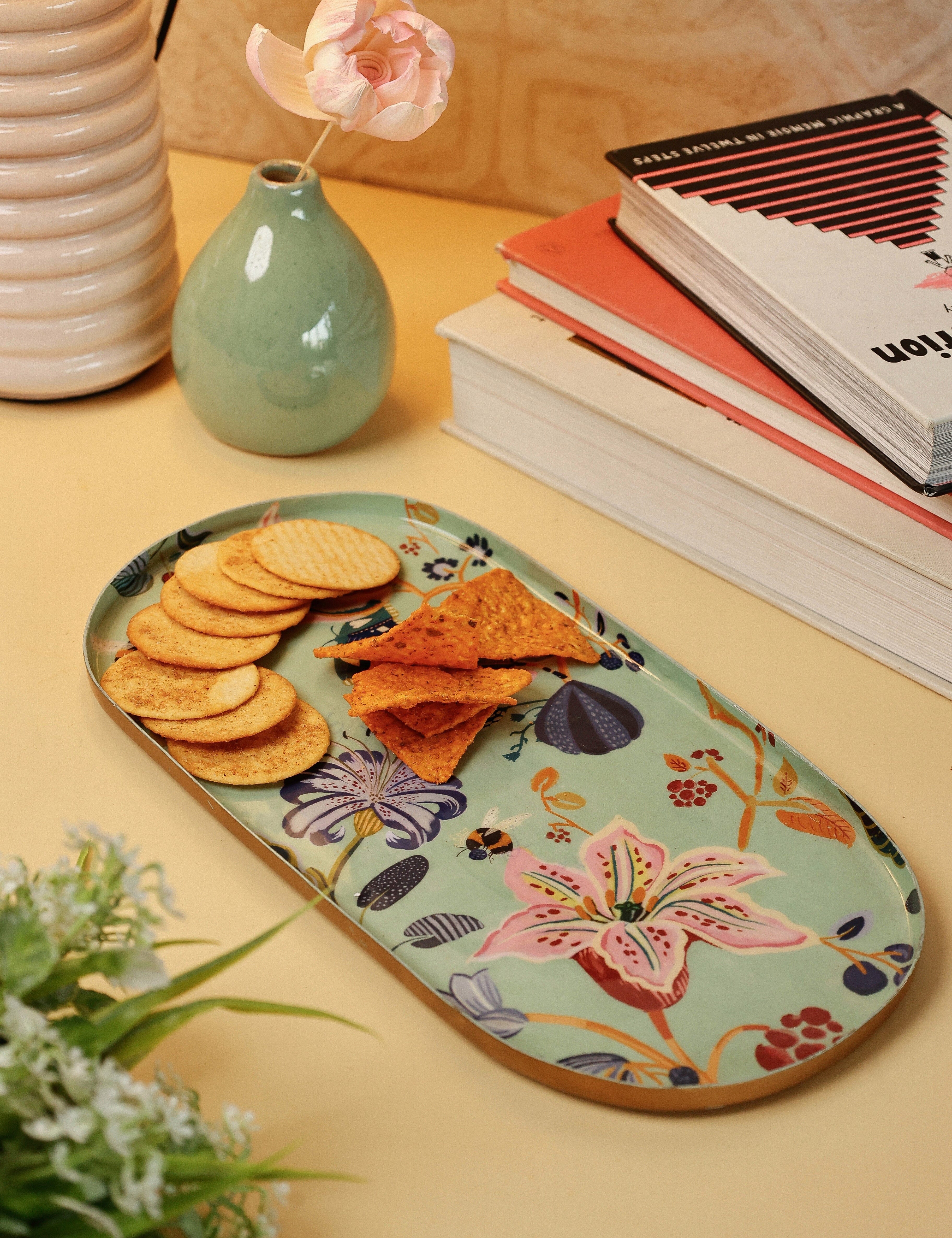 Bloom Room Metal Platter - Mint Green - Large