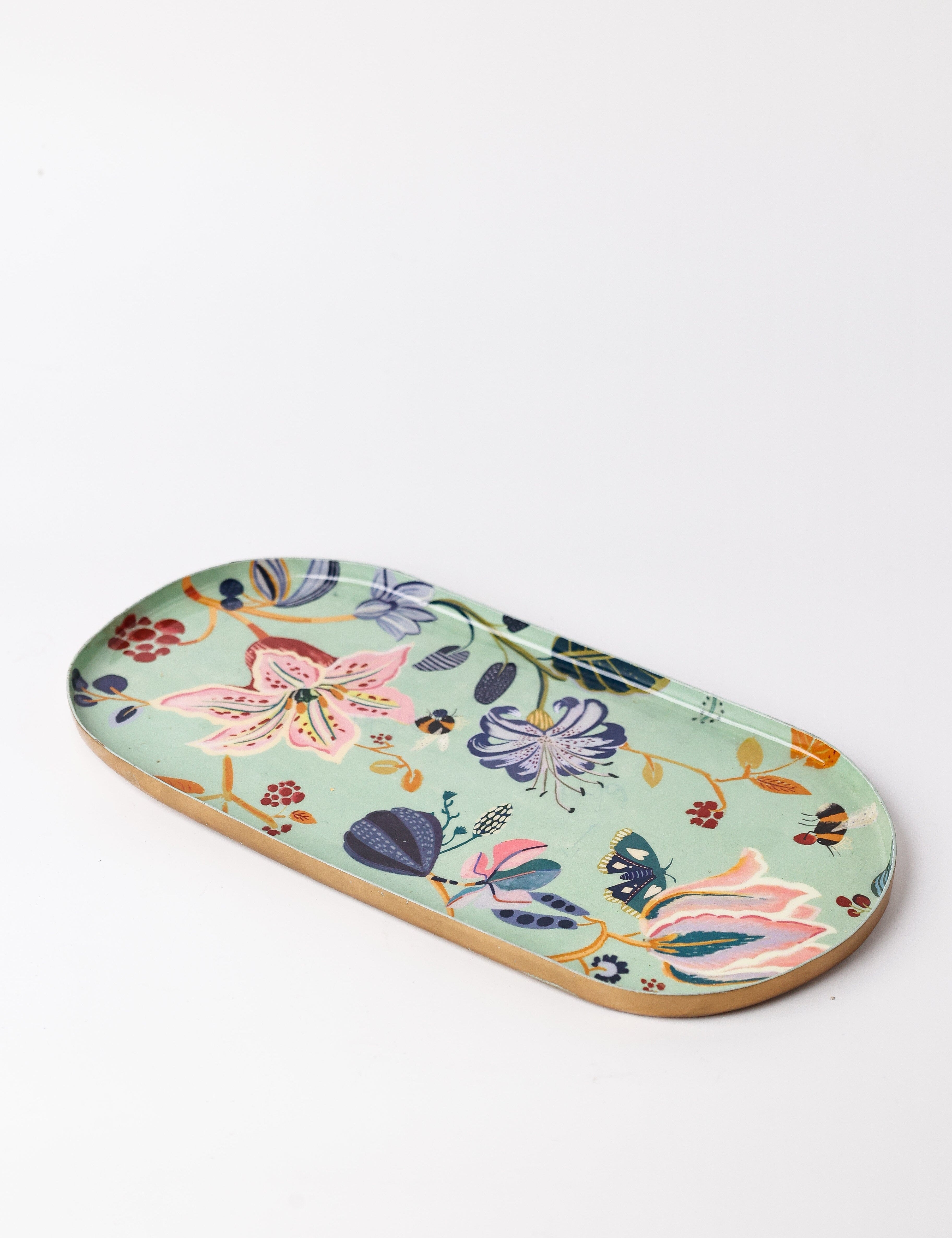Bloom Room Metal Platter - Mint Green - Large