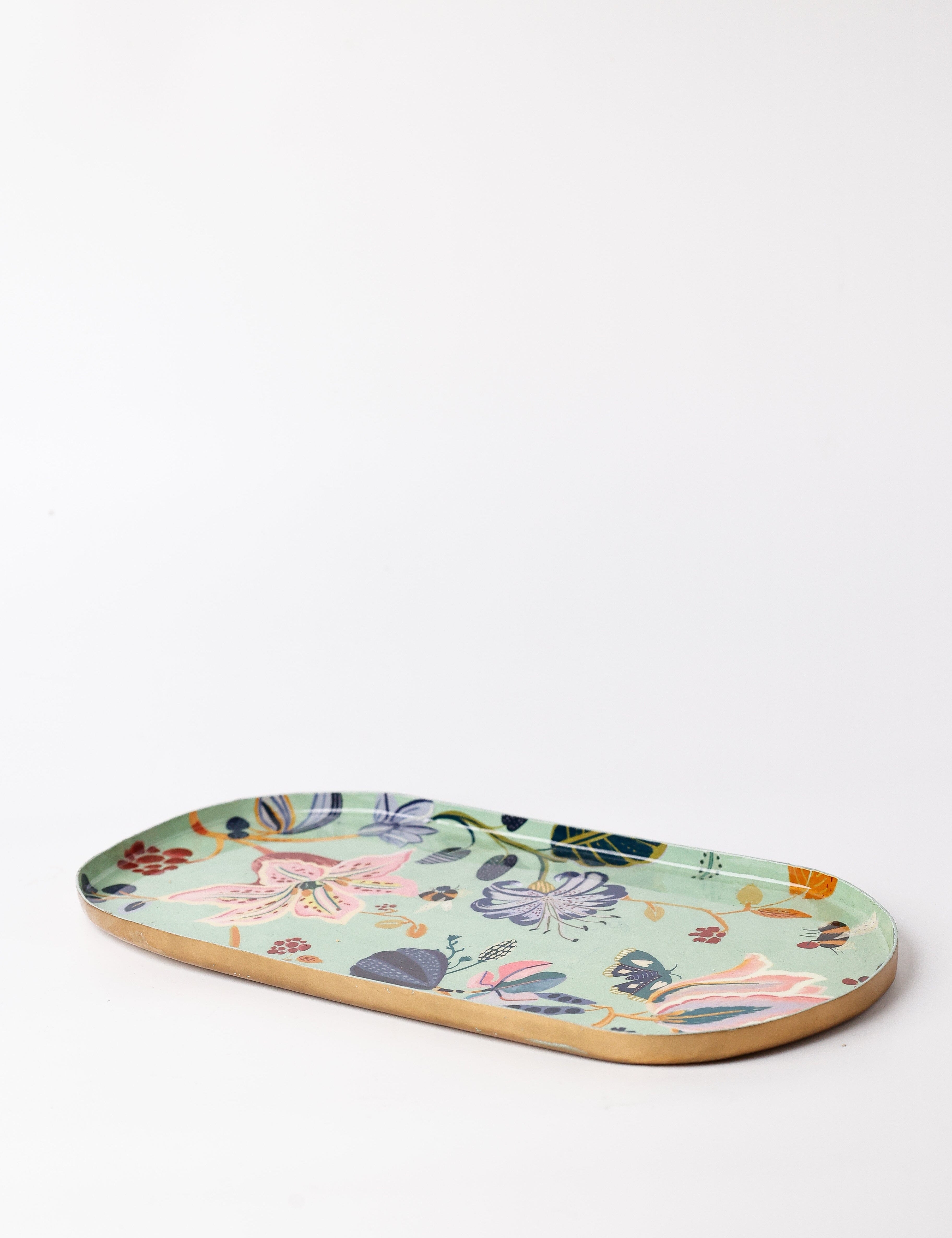 Bloom Room Metal Platter - Mint Green - Large