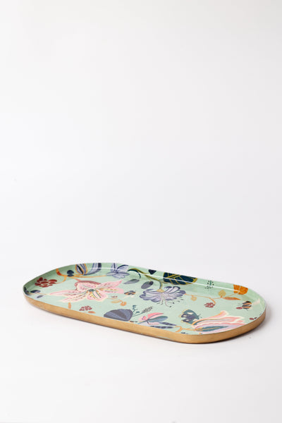 Bloom Room Metal Platter - Mint Green - Large