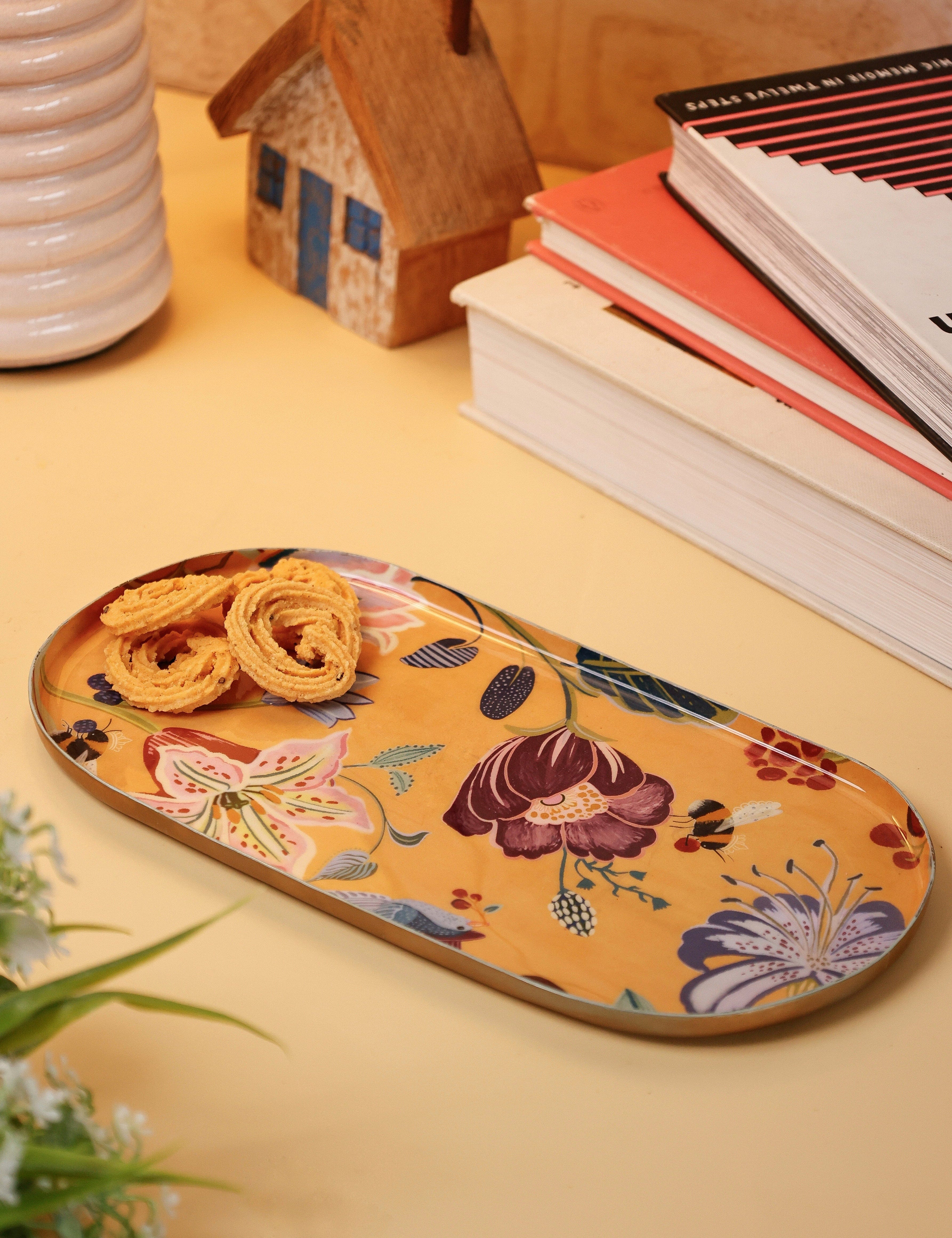 Bloom Room Metal Platter - Yellow - Medium