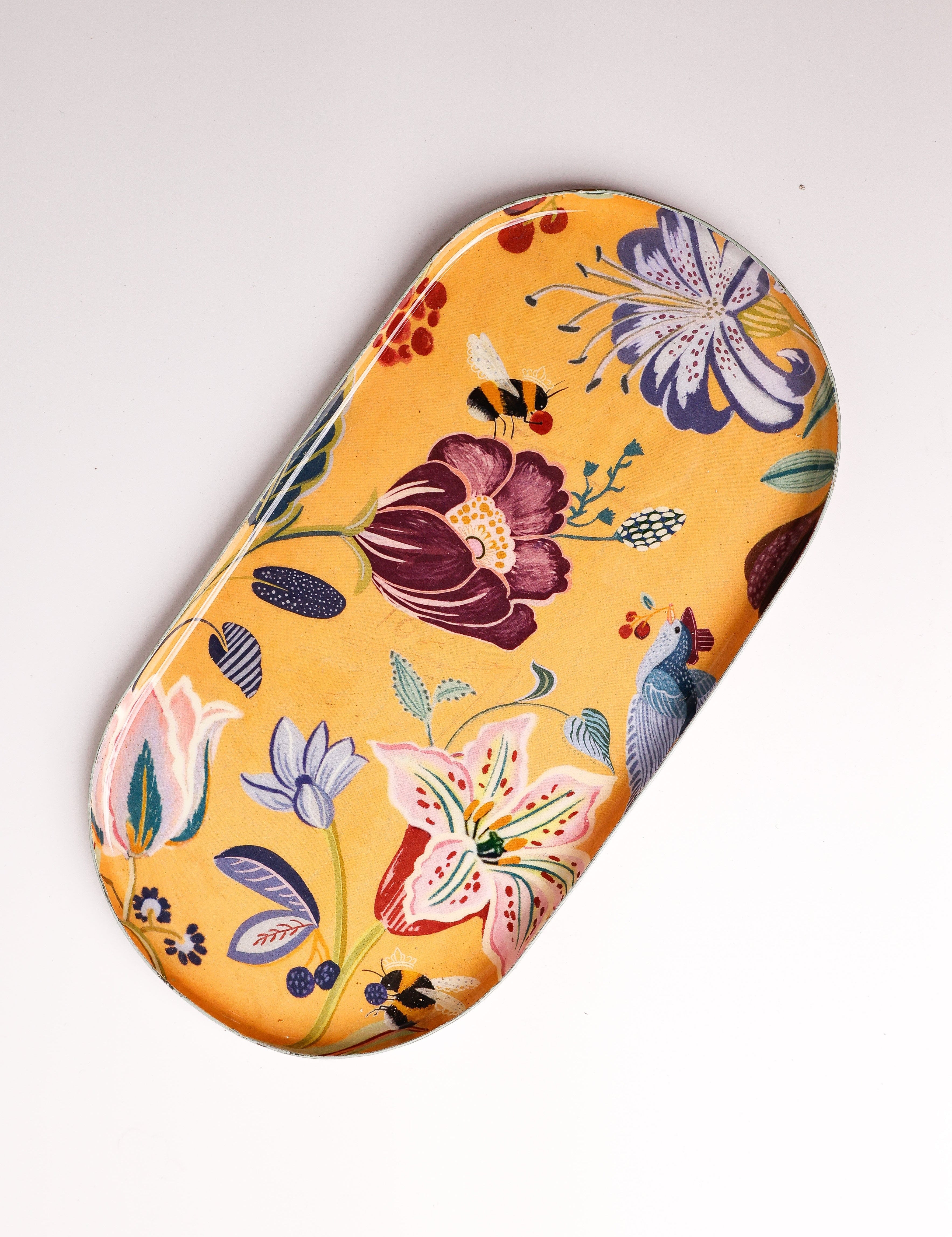 Bloom Room Metal Platter - Yellow - Medium