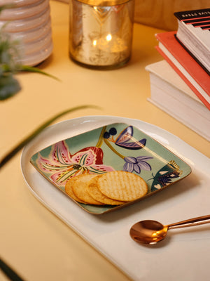 Bloom Room Metal Square Platter - Mint Green