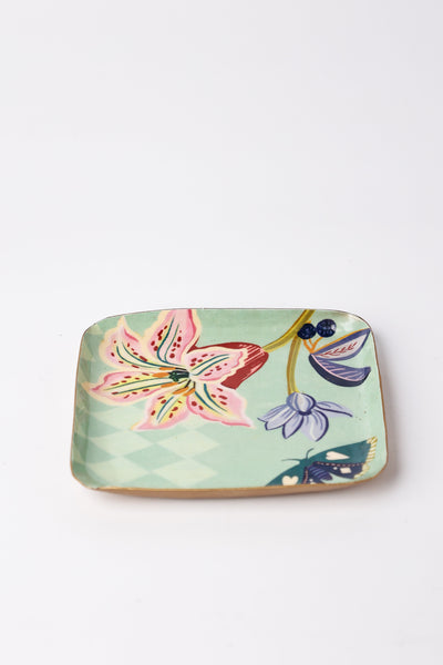 Bloom Room Metal Square Platter - Mint Green