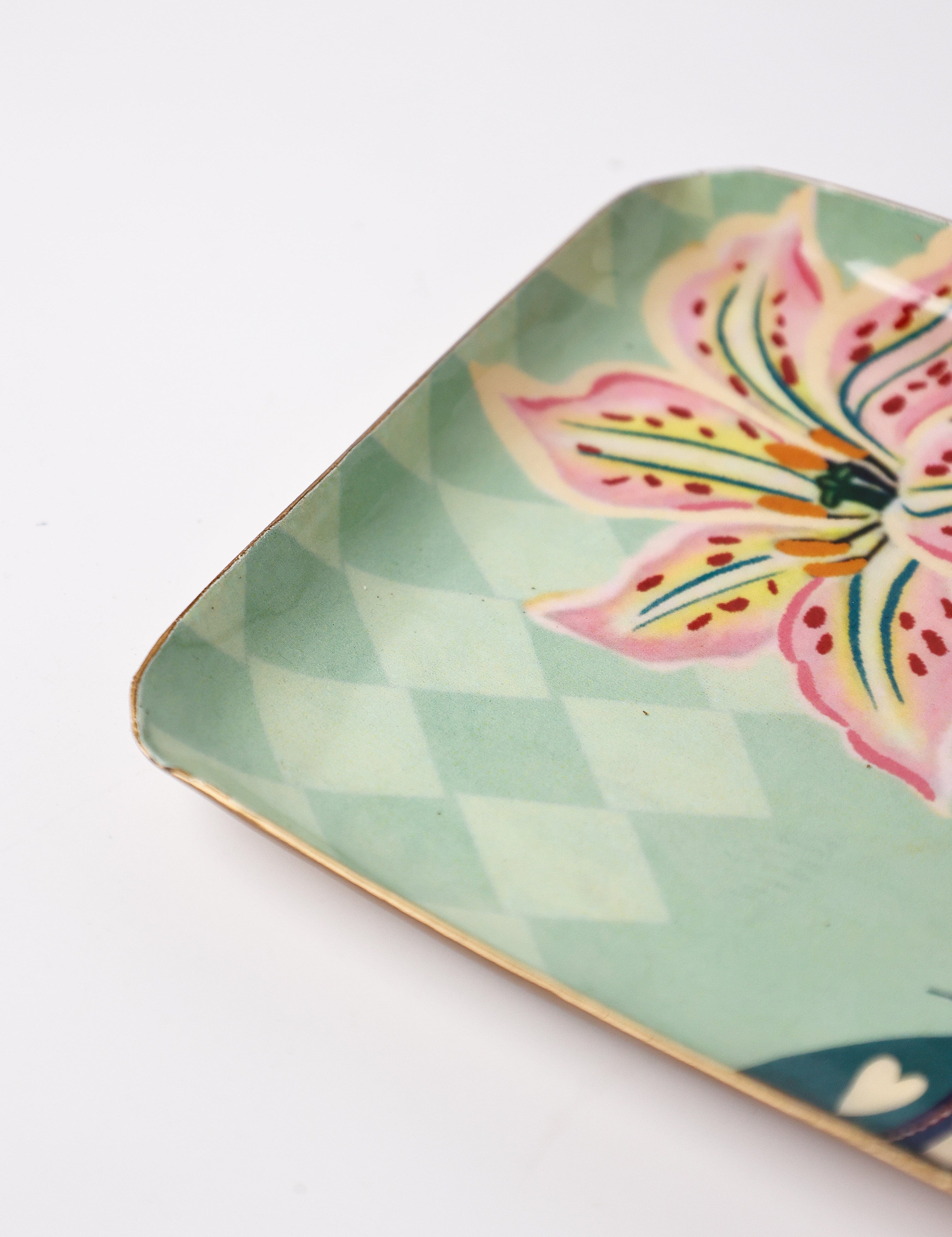 Bloom Room Metal Square Platter - Mint Green