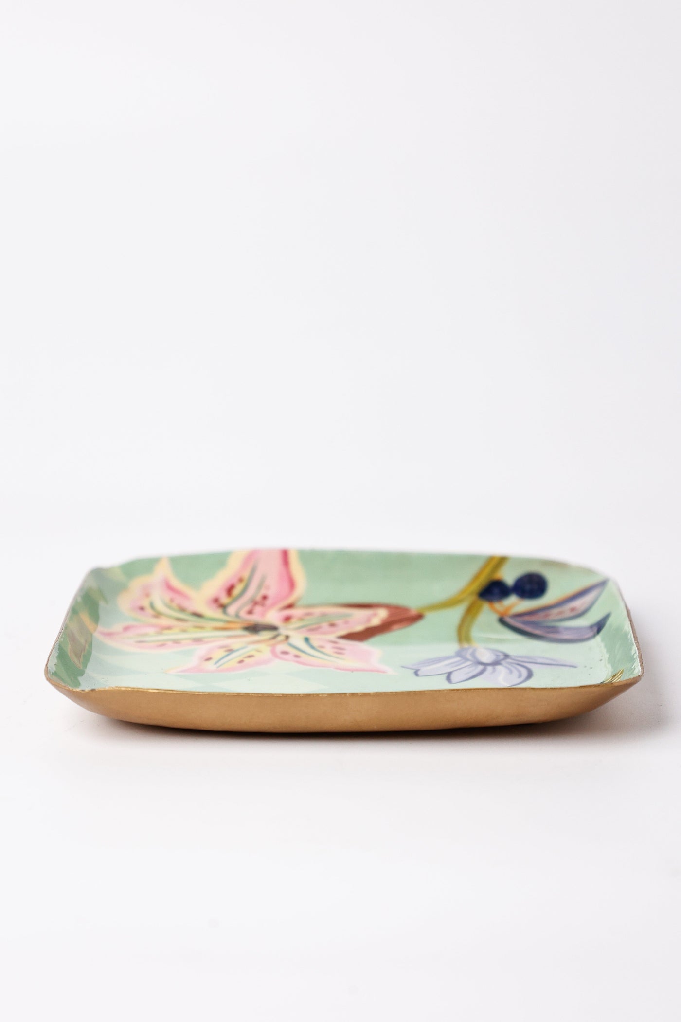 Bloom Room Metal Square Platter - Mint Green